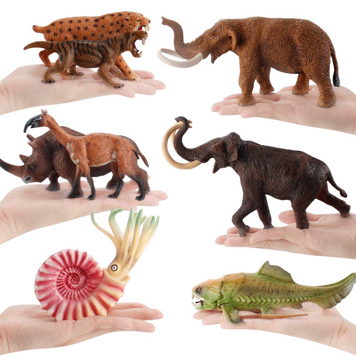 Amazon.co.jp: Fantarea 先史時代の動物モデルフィギュア 9個
